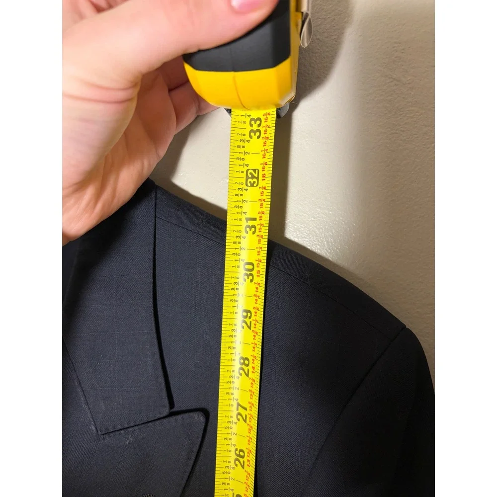 Aquascutum London Mens Navy Blue Double Breasted Peak Lapel Blazer Crest Buttons